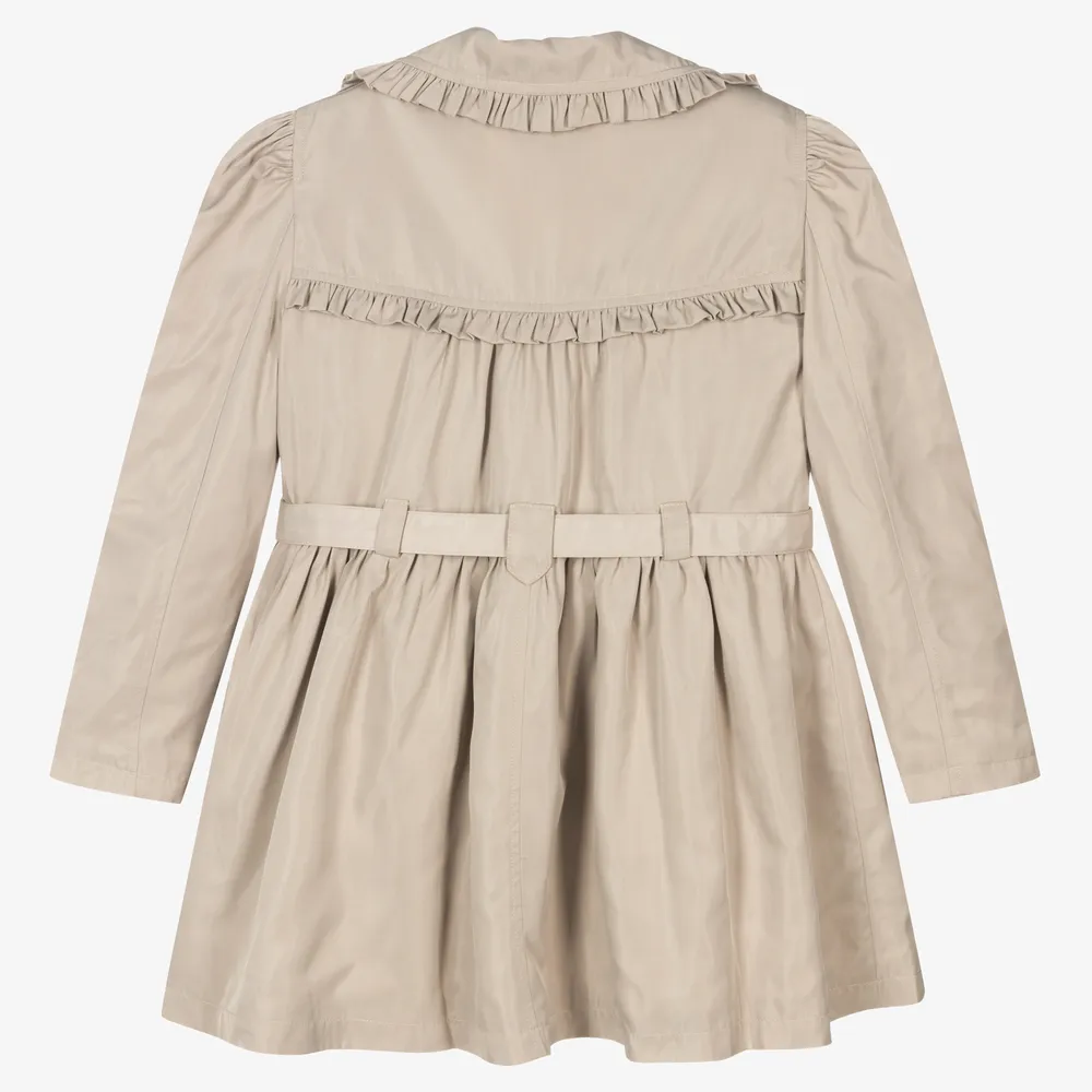 Teen Girls Beige Trench Coat