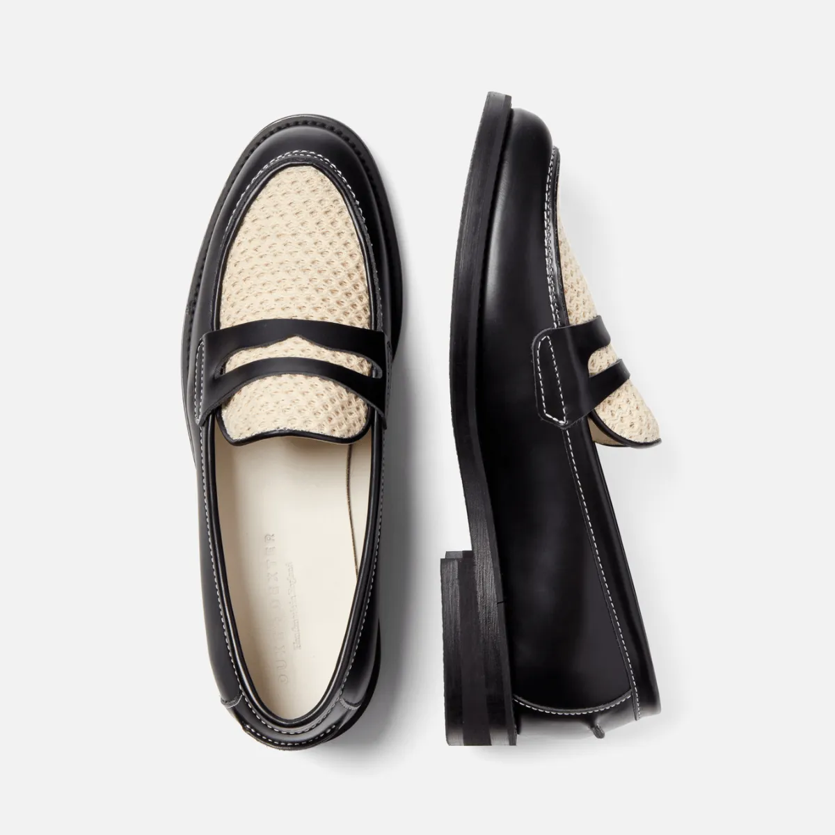 Wilde Black + White Rattan Penny Loafer - Women's