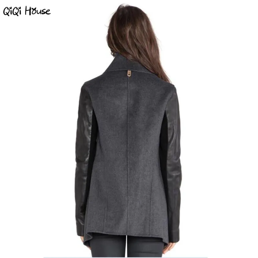 Womens Jackets And Coats Leather Blending Loose Slim Windbreaker Outwear Coat Fashion Cardigans Chaqueta Mujer#C131 SM6