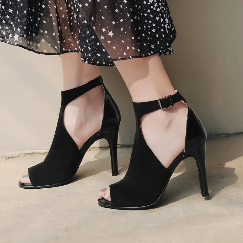 Women's Summer Fashion Buckle Ankle Wrap Thin High Heels Pumps