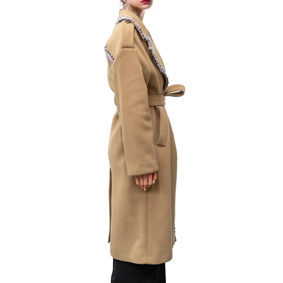 Women's Wool Felt Coat Beige