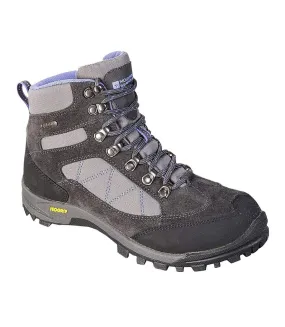 Womens/ladies storm suede walking boots grey/charcoal/purple Mountain Warehouse