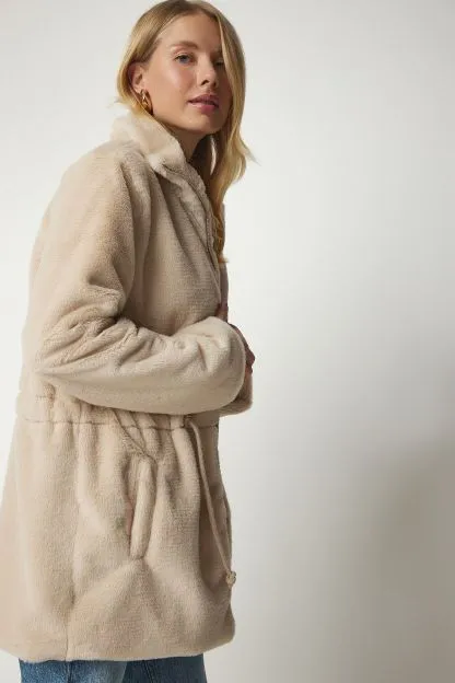 Women's Zipper Oversize Plush Coat