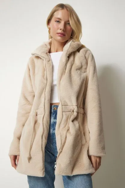 Women's Zipper Oversize Plush Coat