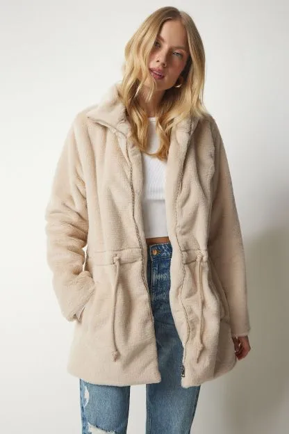 Women's Zipper Oversize Plush Coat