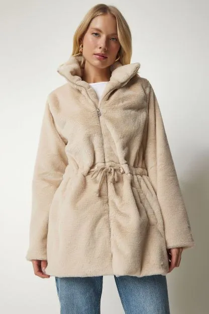 Women's Zipper Oversize Plush Coat