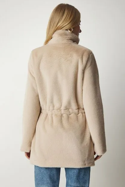 Women's Zipper Oversize Plush Coat