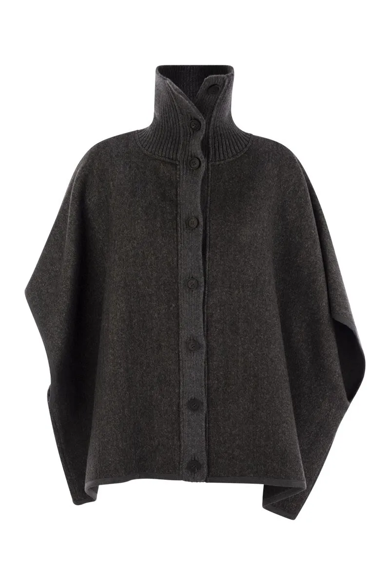 WOOL TURTLENECK CAPE